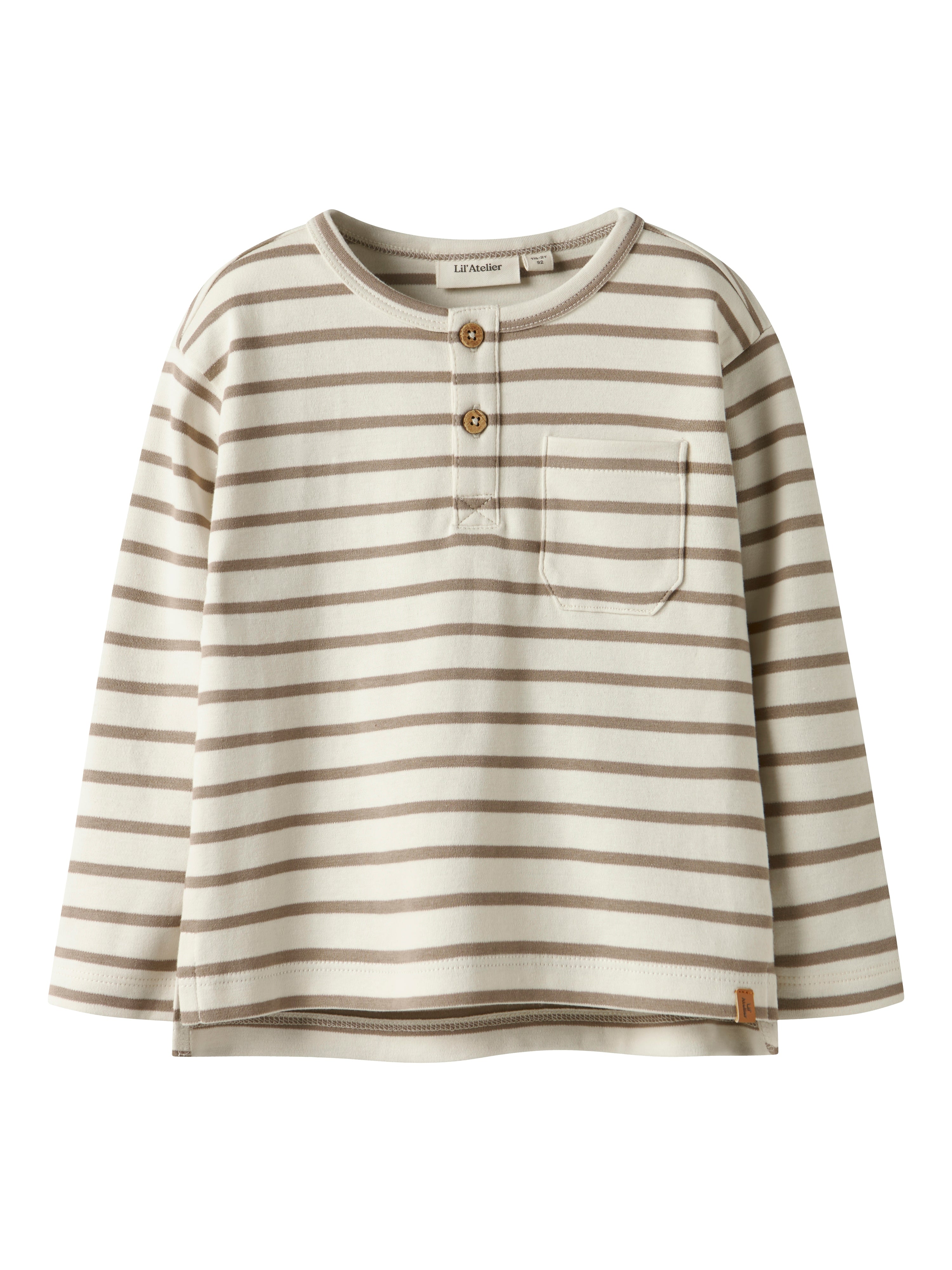 Lil Atelier Limia Nob Ls Loose Top Turtledove Sepia Tint 92 Cm