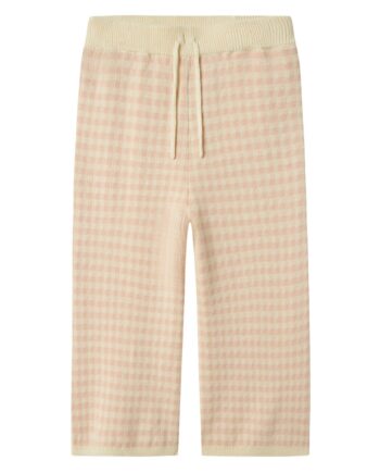 Lil Atelier Nadie Wide Knit Pants Cameo Rose 92 Cm