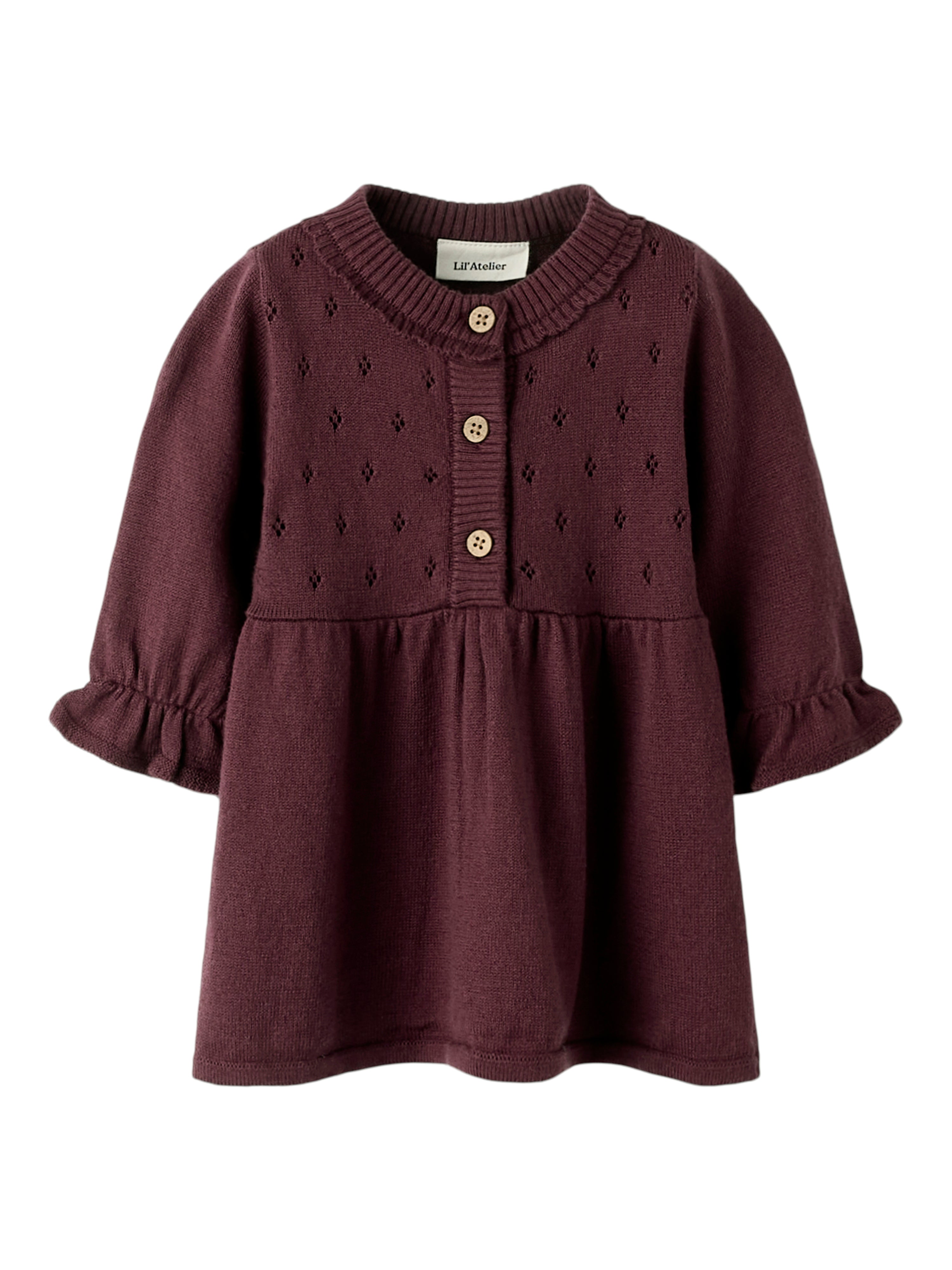 Lil Atelier Nimi Ls Knit Dress Catawba Grape 56 Cm