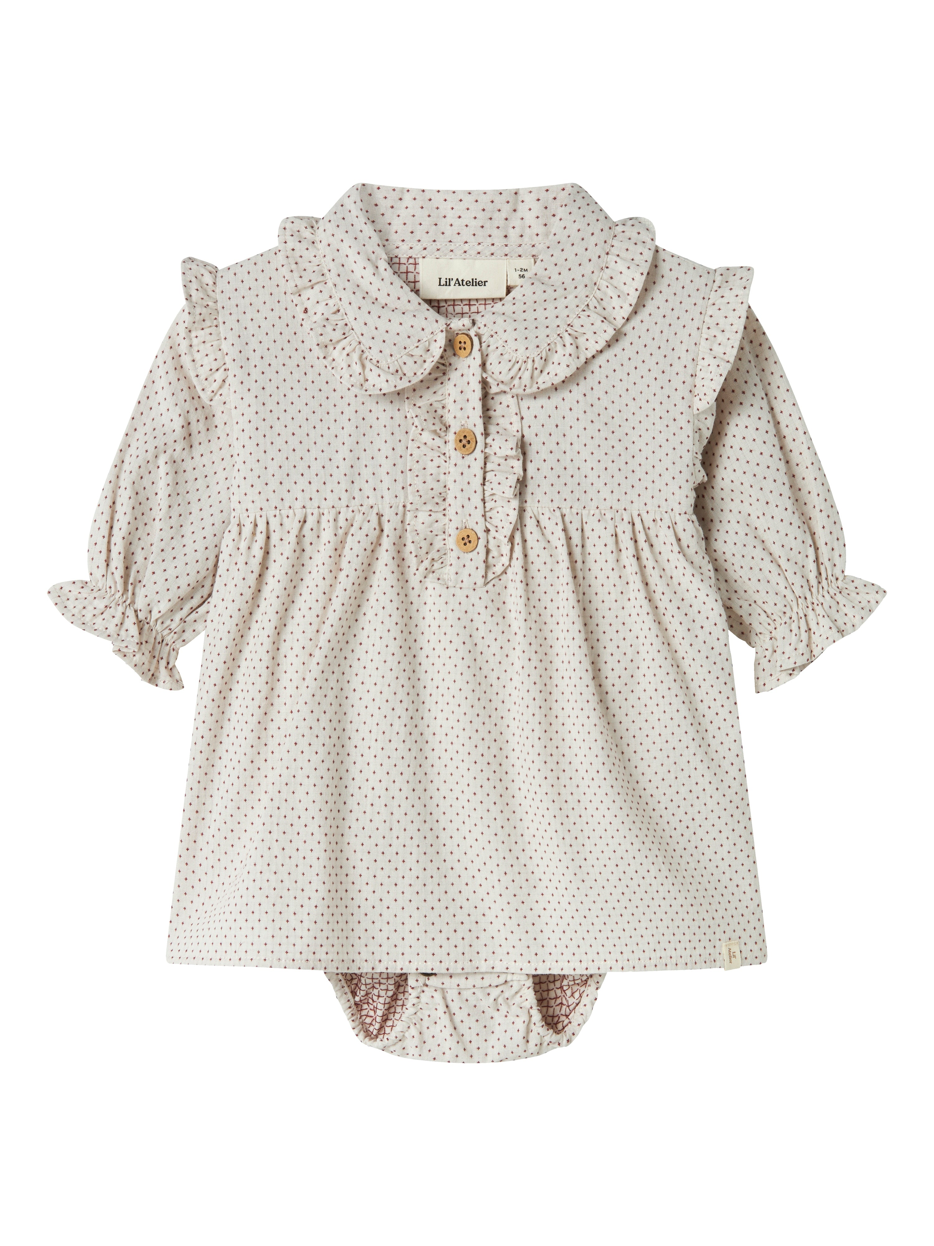 Lil Atelier Olena Ls Loose Body Dress Pastel Parchment 56 Cm