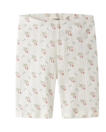 Lil Atelier Rachello Duna Slim Biker Shorts Coconut Milk Strawberry 92 Cm