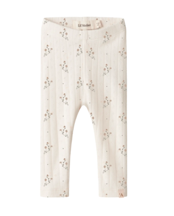 Lil Atelier Rachello Ria Slim Leggings Coconut Milk Flower 56 Cm