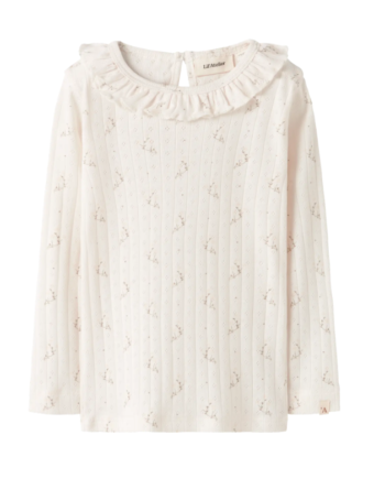Lil Atelier Rachello Ria Slim Top Coconut Milk Flower 92 Cm