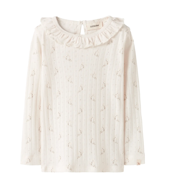 Lil Atelier Rachello Ria Slim Top Coconut Milk Flower 92 Cm