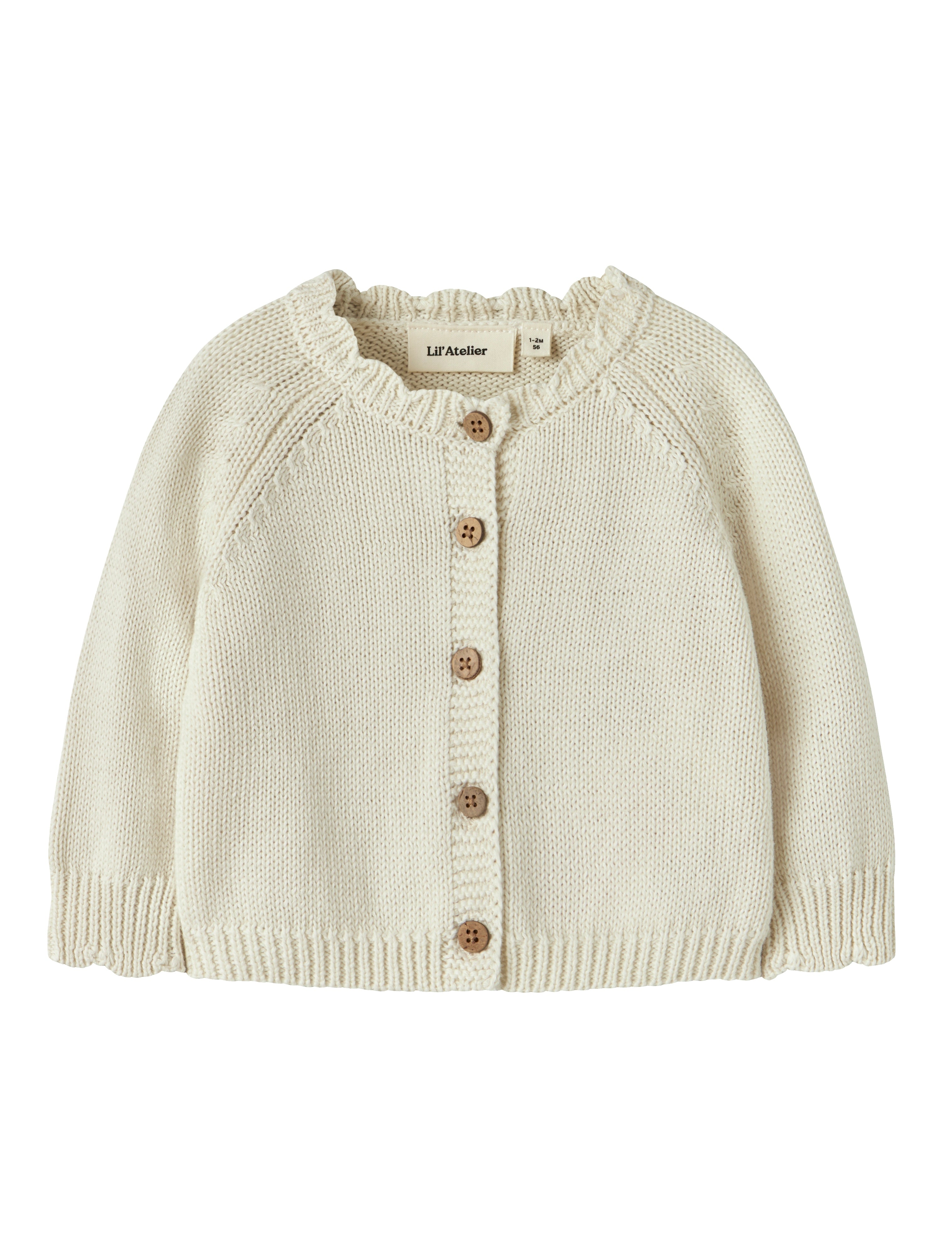 Lil Atelier Ramla Ls Short Knit Cardigan Turtledove 56 Cm