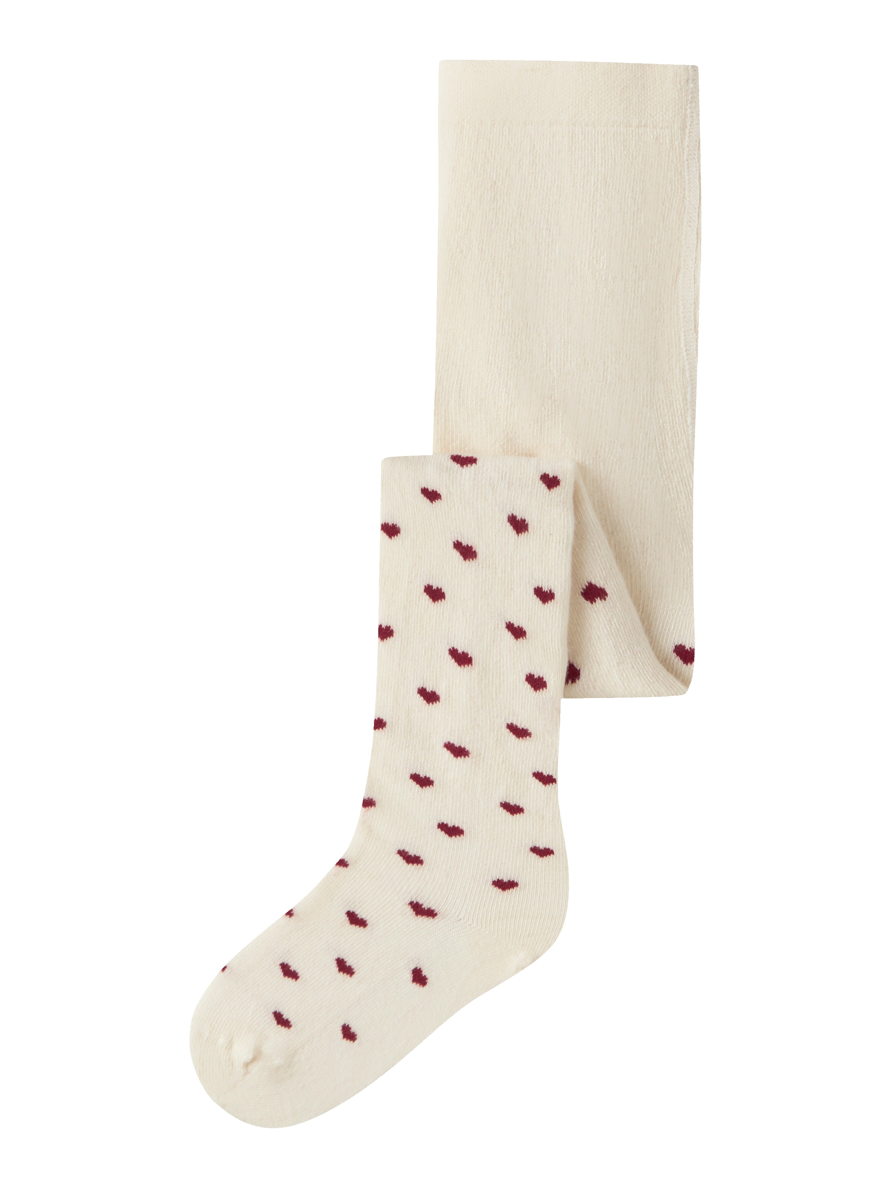 Lil Atelier Reba Len Strømpebukser Turtledove Red Hearts 86 92