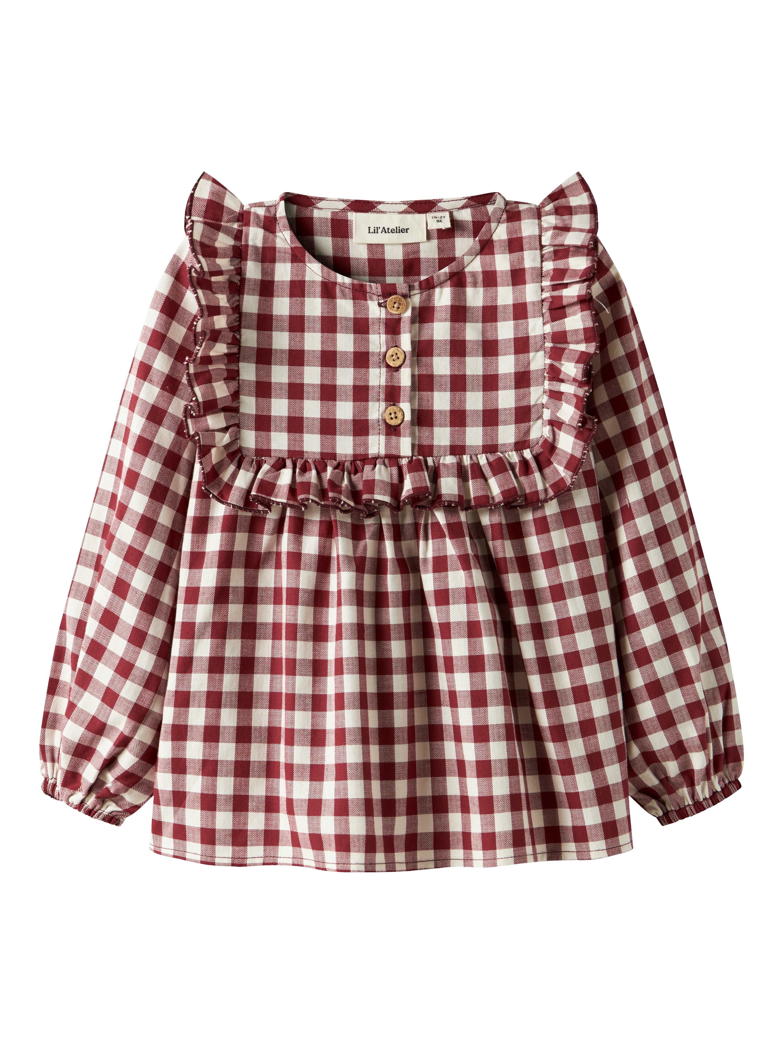 Lil Atelier Rio Ls Loose Shirt Red Dahlia 92 Cm