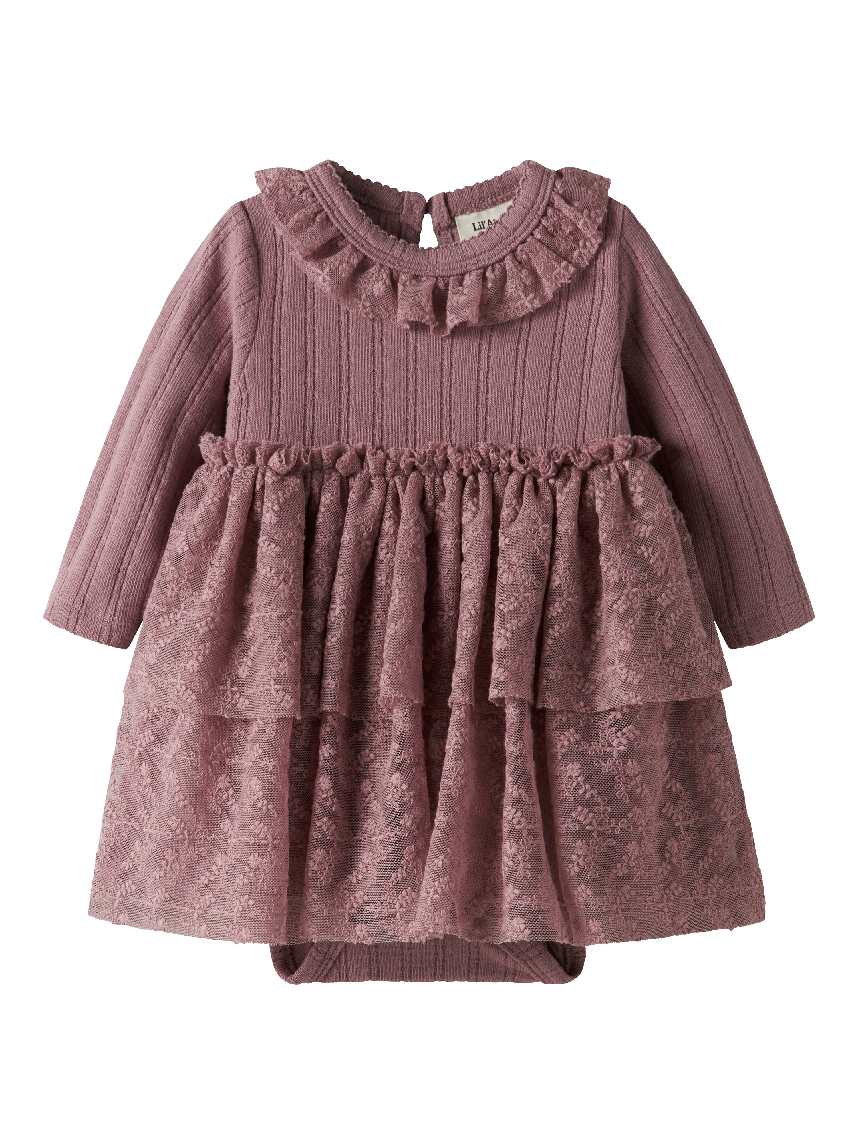 Lil Atelier Robelle Ls Body Dress Nostalgia Rose 56 Cm