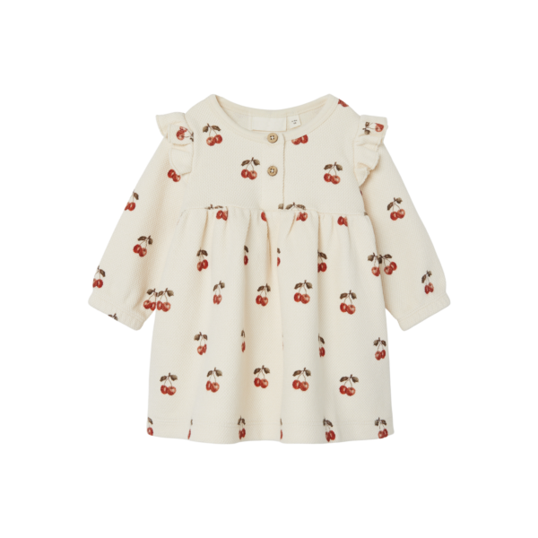 Lil Atelier Ronja Sweat Dress Med Kirsebær Whitecap Gray 56 Cm