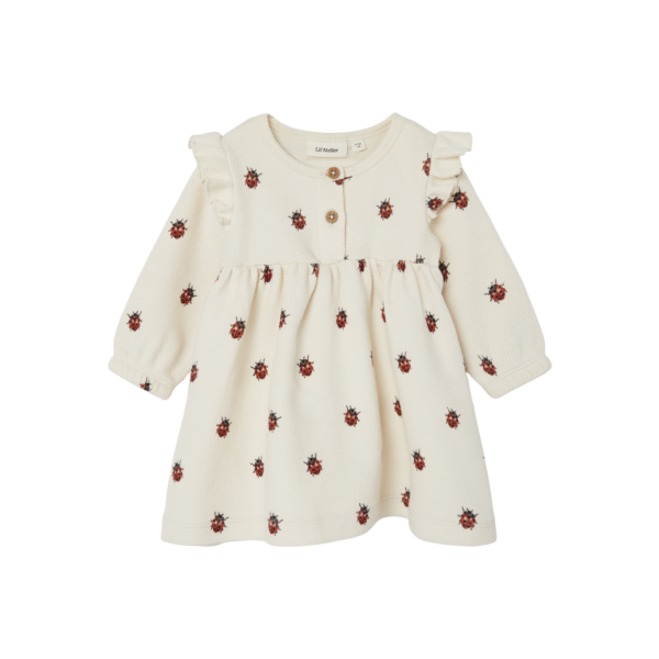 Lil Atelier Ronja Sweat Dress Med Mariehøne Whitecap Gray 56 Cm