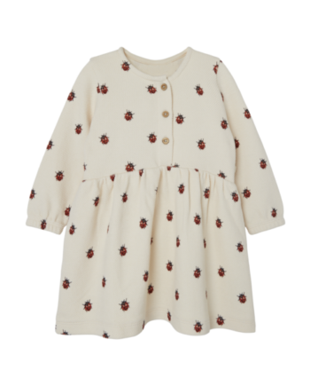 Lil Atelier Ronja Sweat Dress Med Mariehøne  Whitecap Gray 92 Cm