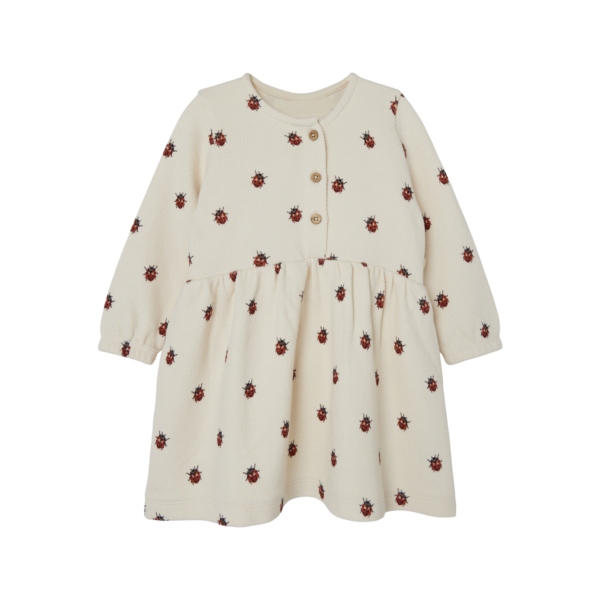 Lil Atelier Ronja Sweat Dress Med Mariehøne  Whitecap Gray 92 Cm