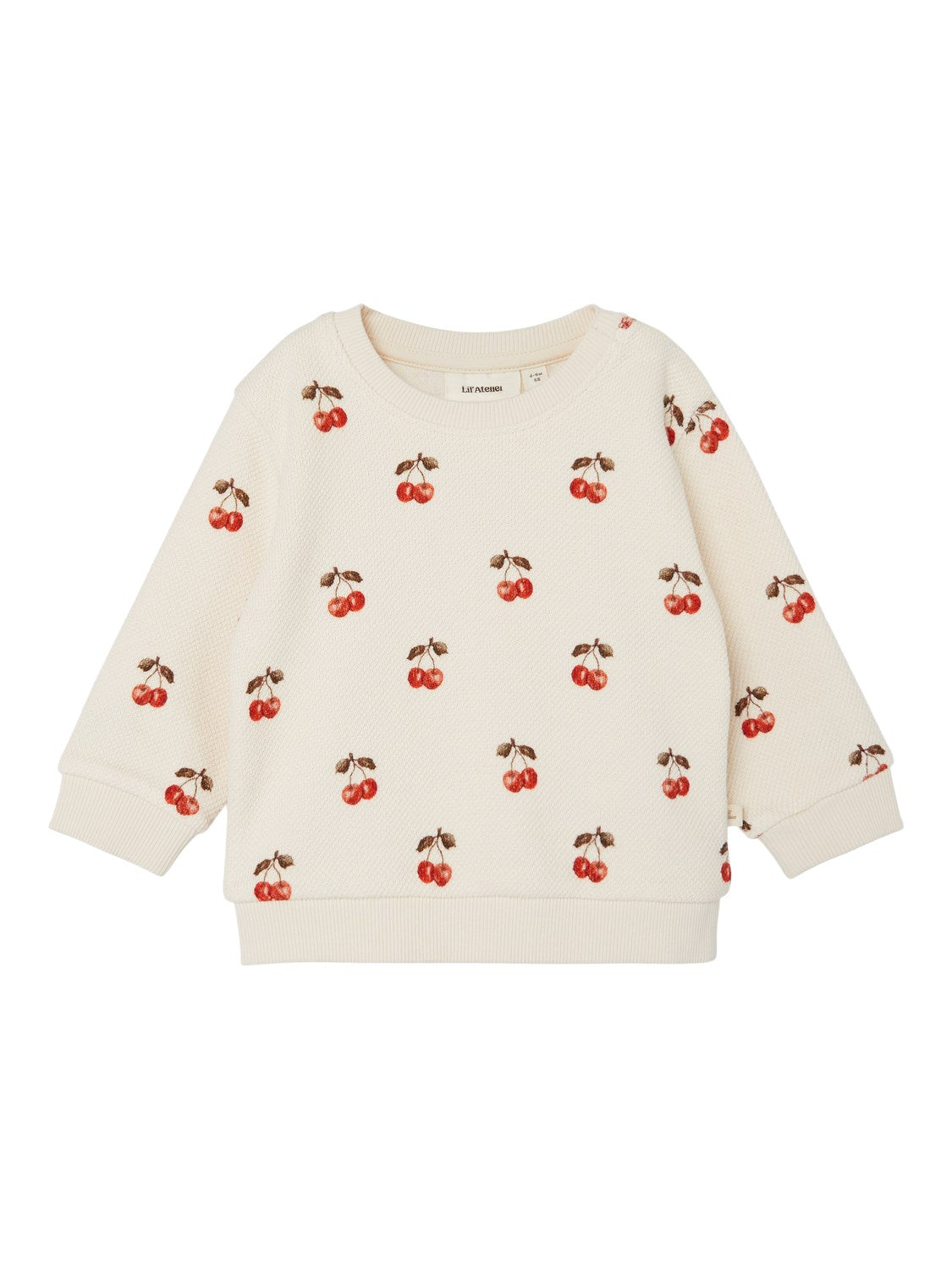 Lil Atelier Ronja Sweat Shirt Med Kirsebær  Whitecap Gray 56 Cm