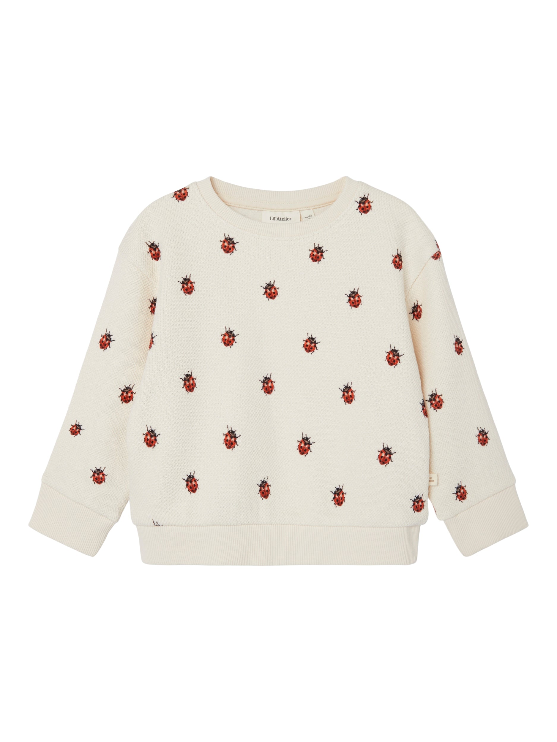 Lil Atelier Ronja Sweat Shirt Med Mariehøne  Whitecap Gray 56 Cm