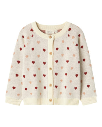 Lil Atelier Saran Knit Cardigan Heart Turtledove 92 Cm