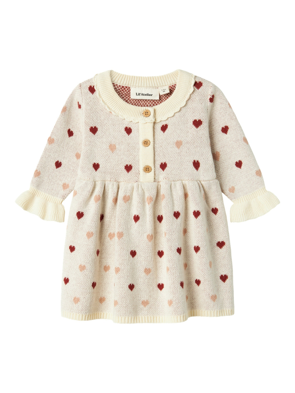 Lil Atelier Saran Knit Dress Heart Turtledove 56 Cm