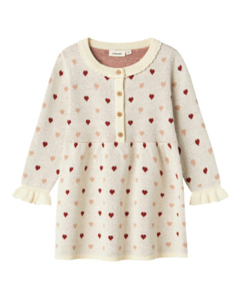 Lil Atelier Saran Knit Dress Heart Turtledove 92 Cm