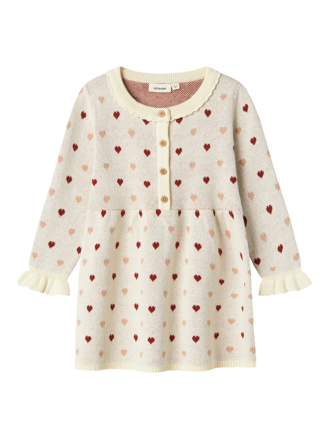 Lil Atelier Saran Knit Dress Heart Turtledove 92 Cm