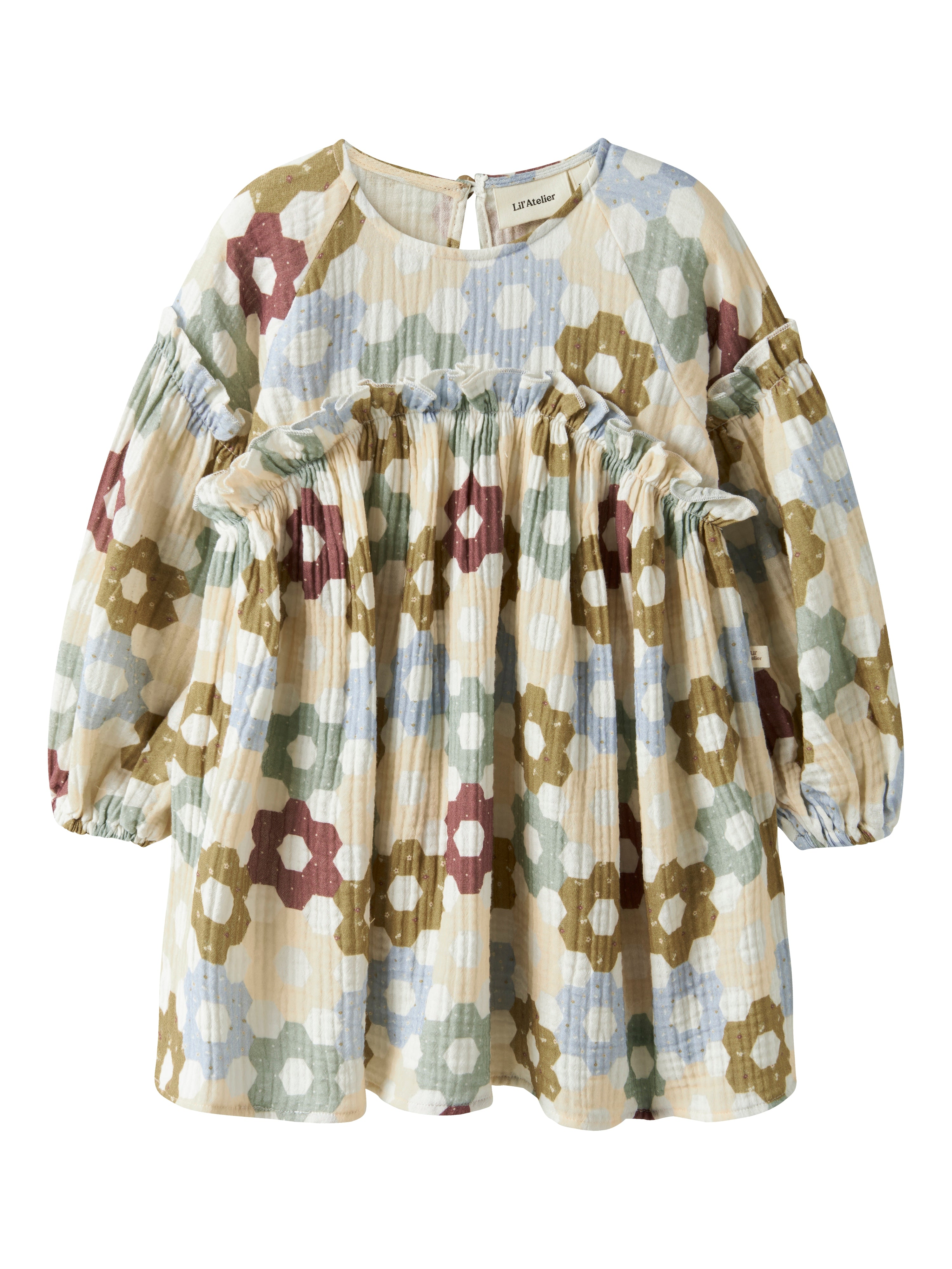 Lil Atelier Talia Ls Loose Dress Coconut Milk 92 Cm