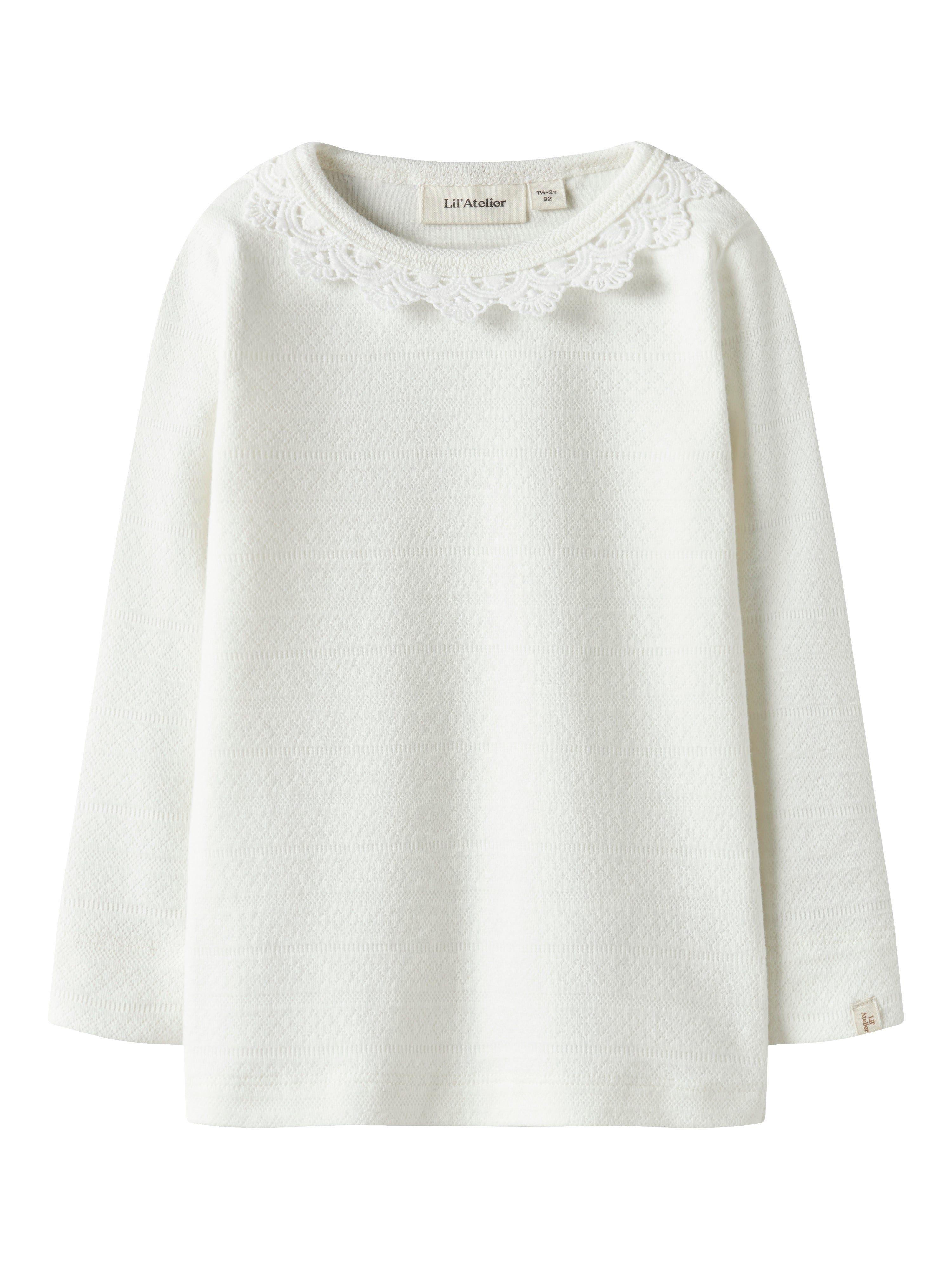 Lil Atelier Tapia Ls Slim Top Coconut Milk 92 Cm