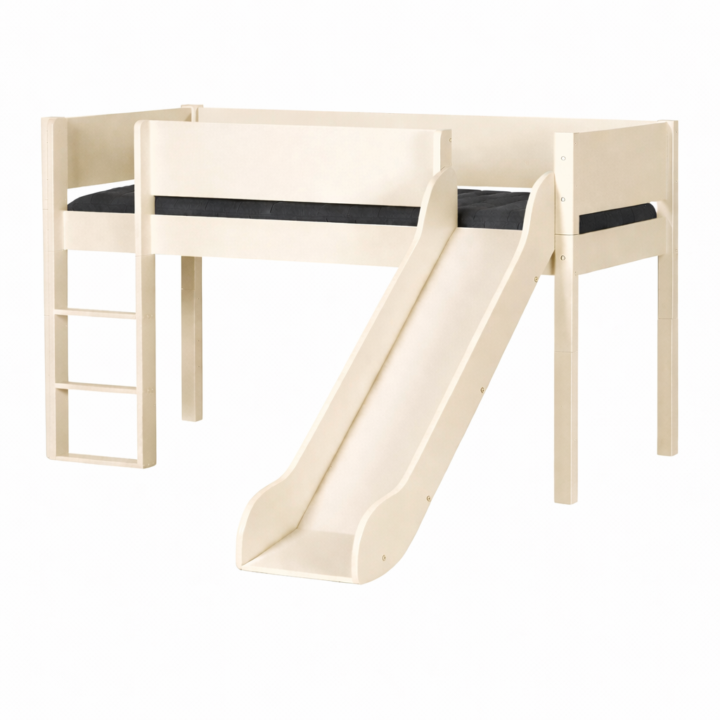 Loke Halvhøjseng Med Rutsjebane  90x160   Modern Beige