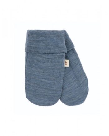 Luffer   100  økologisk Merino Uld Til Baby Og Børn 50 56 Blue Melange