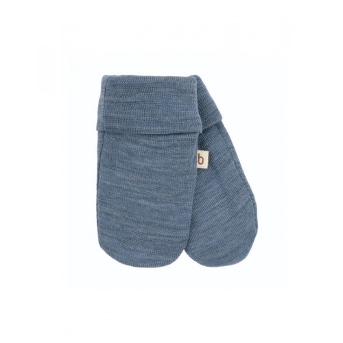 Luffer   100  økologisk Merino Uld Til Baby Og Børn 50 56 Blue Melange