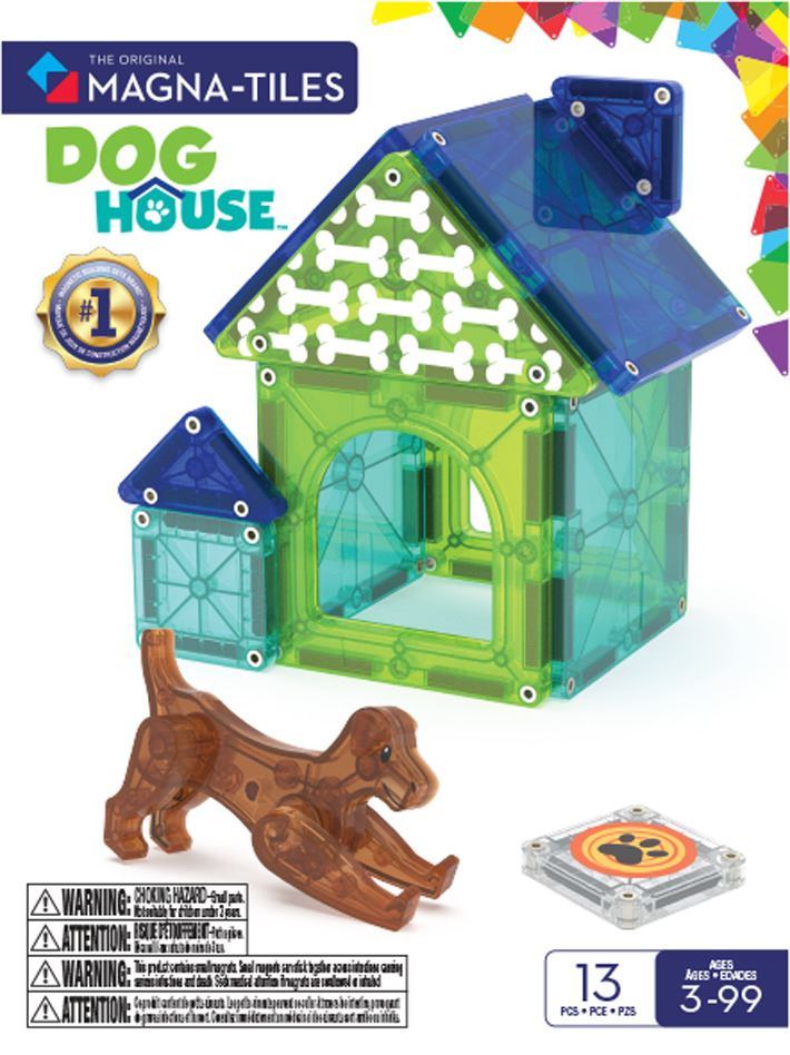 Magna-tiles Magnetisk Legetøj Dog House 13 Dele