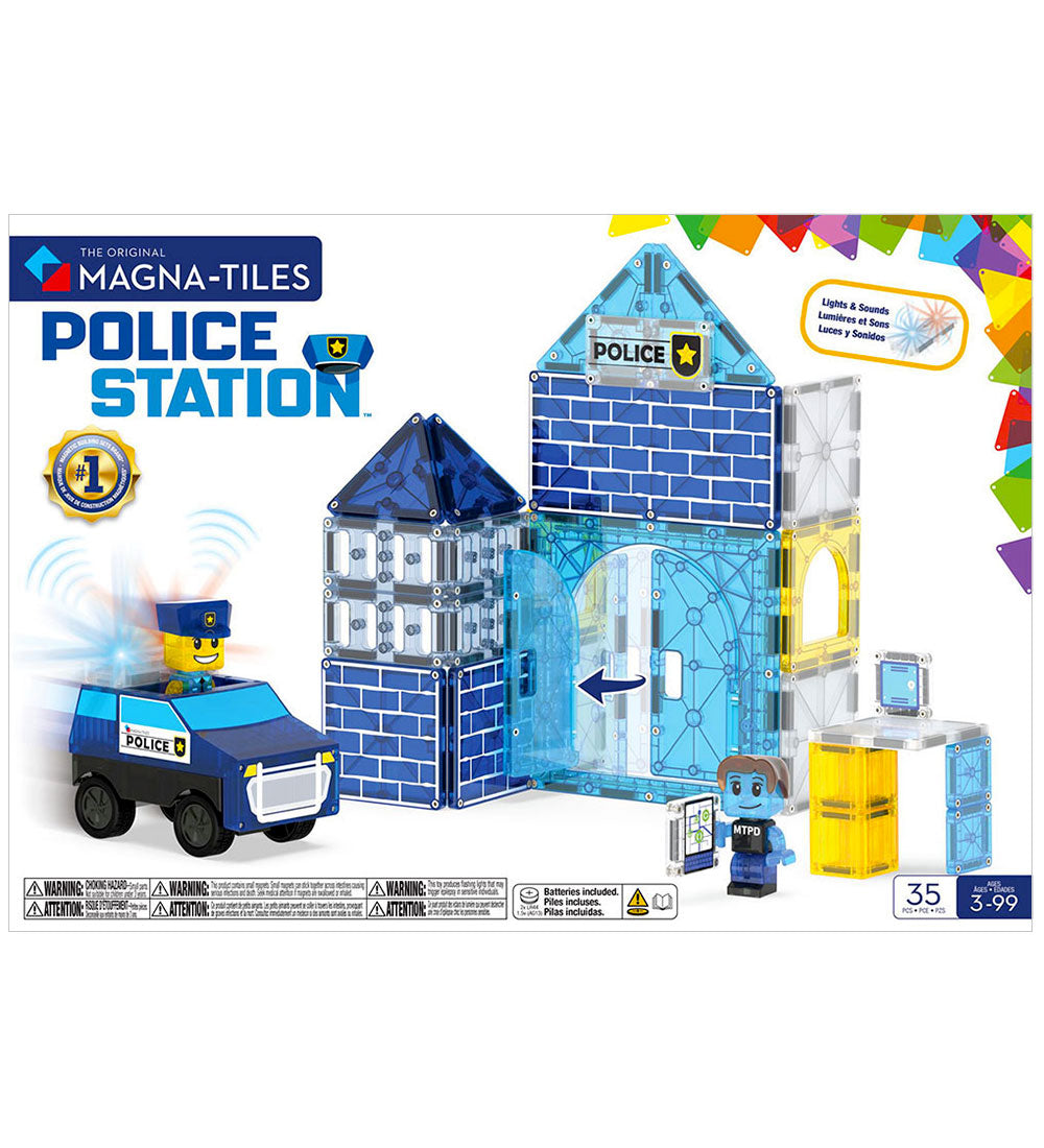 Magna-tiles Magnetisk Legetøj Police Station 35 Dele