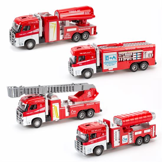Magni Brandbiler Med Pull-back  Lys Og Lyd Vandtankvogn