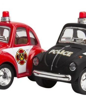 Magni Klassisk Vw Bobbel Pull Back Politi   Brandbil Politibil