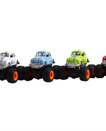 Magni Vw Bobble Herbie Monster Truck Med Pull Back Sort  Rød  Grøn   Gul Sort