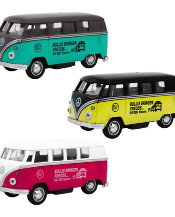 Magni Vw Bus Pull Back Grøn  Gul   Pink Grøn