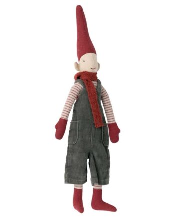 Maileg Nisse Pixy Dreng Med Overalls