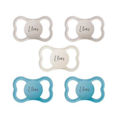 Mam Air Str -16 Mdr Symmetrisk Silikone Sutter Med Navn -pak