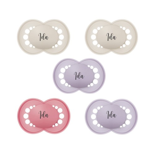 Mam Original  Str     16-36 Mdr  Symmetrisk Silikone  Sutter Med Navn    -pak