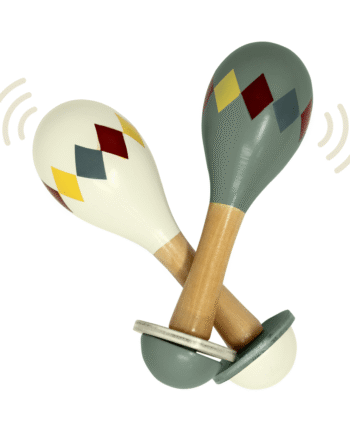 Maracas Med Harlekin Design  Råhvid Mamamemo
