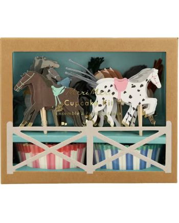 Meri Meri Cupcakekit Hest 24 Pak