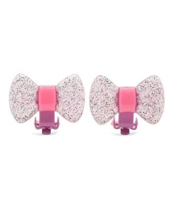 Milk   Soda Clips øreringe Sløjfe Glimmer Pink
