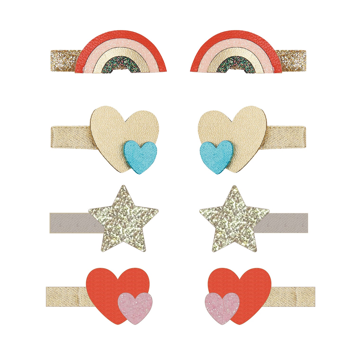 Mimi Lula Hårclips Mini Rainbow Heartbeam