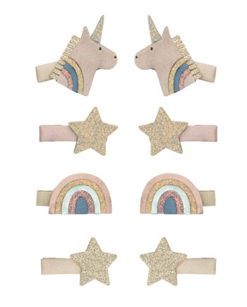 Mimi   Lula   Hårclips Mini Unicorn Celeste