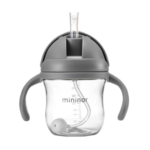 Mininor  Sugerørskop Drypfri  220 Ml  Grå