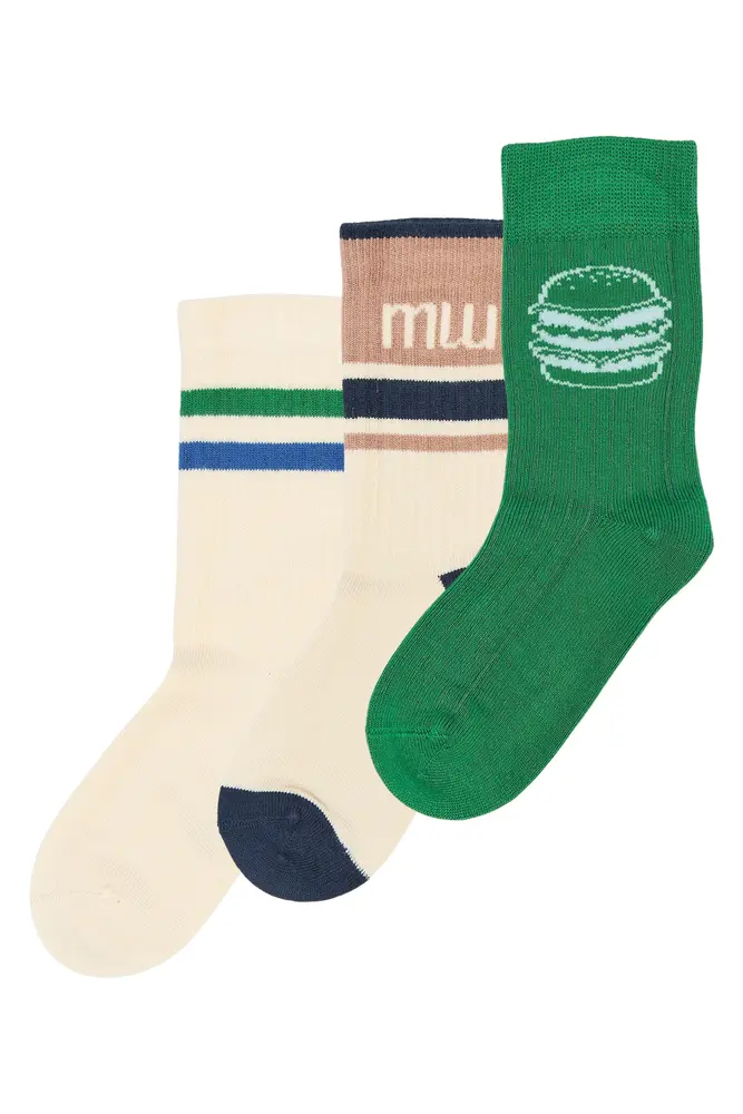 Moe Bambus Strømper  -pak Fern Green 23 26