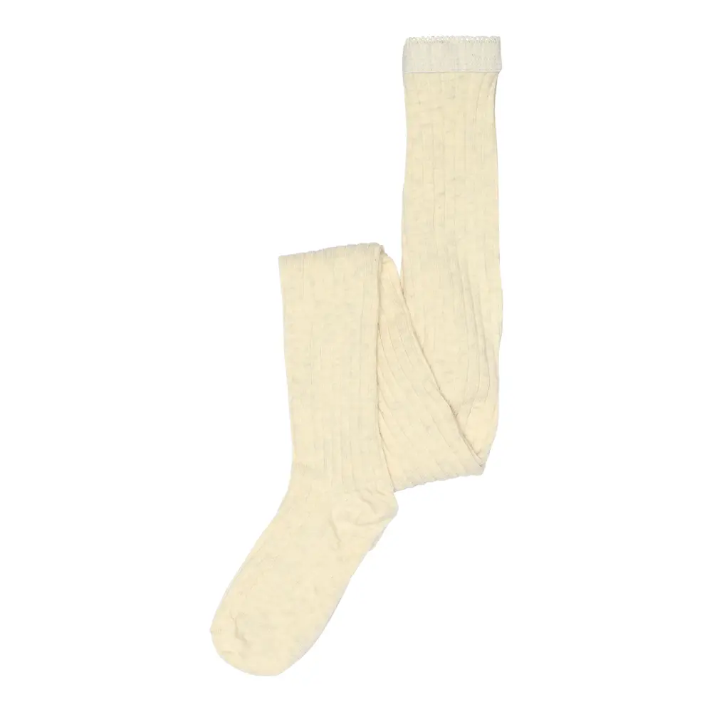 Mp Denmark Basic Rib Strømpebukser Beige Melange 80