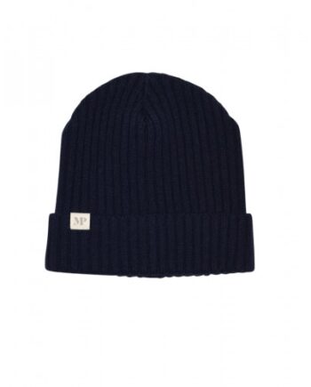 Mpkids  Uppsala Beanie   Strikket Hue   Uldmix Med Foldekant  Oeko-texâ  Navy 47 49