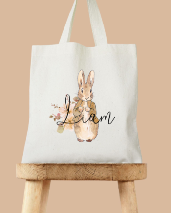 Mulepose Med Navn  Beige Peter Kanin