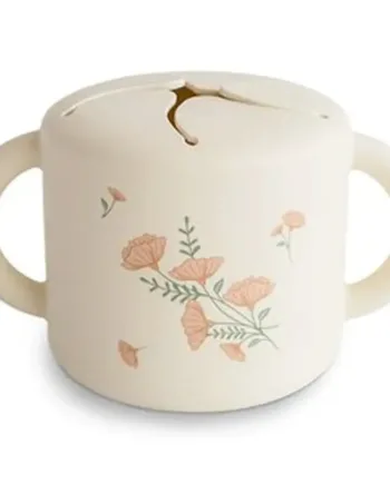 Mushie Snack Kop Pink Flowers