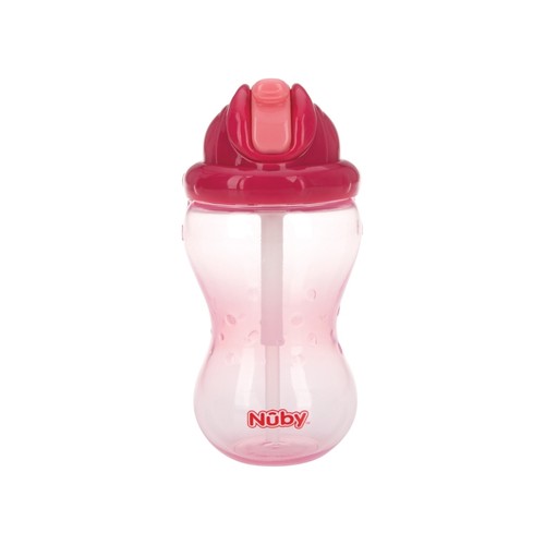 Nüby  No-spill Flaske Med Sugerør  12  Mdr  Pink