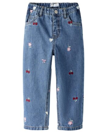 Name It Bella Barrel Emb Jeans Medium Blue Denim 92 Cm