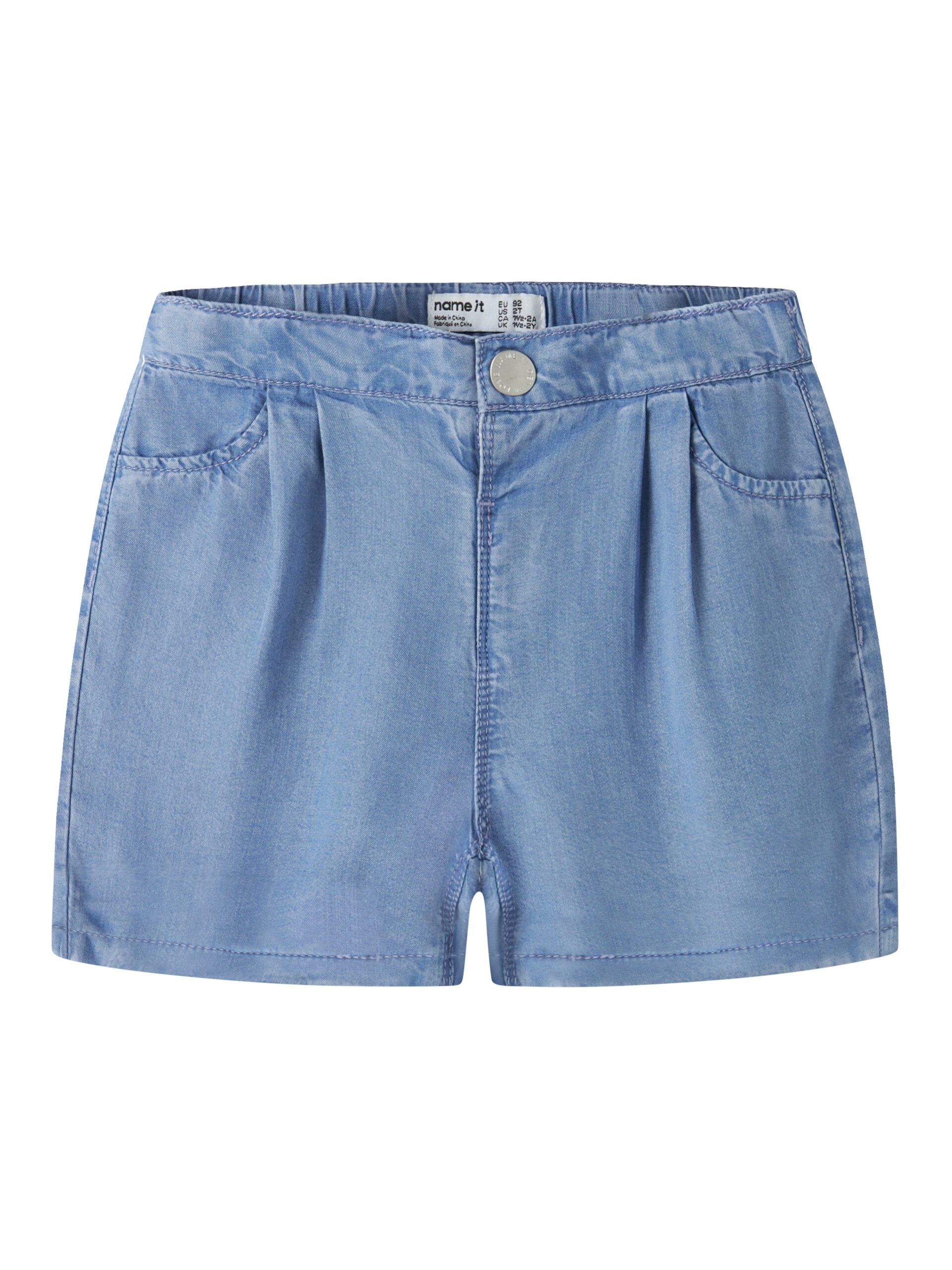 Name It Bella Denim Pleat Shorts Medium Blue Denim 92 Cm